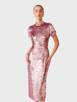 Alissa Cap Sleeve Dress - Pink