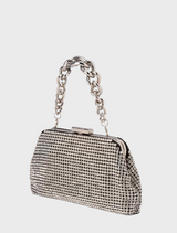 Jerry Crystal Vintage Clutch - Silver