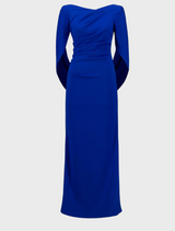 Scuba Crepe Trumpet Gown - Royal Sapphire