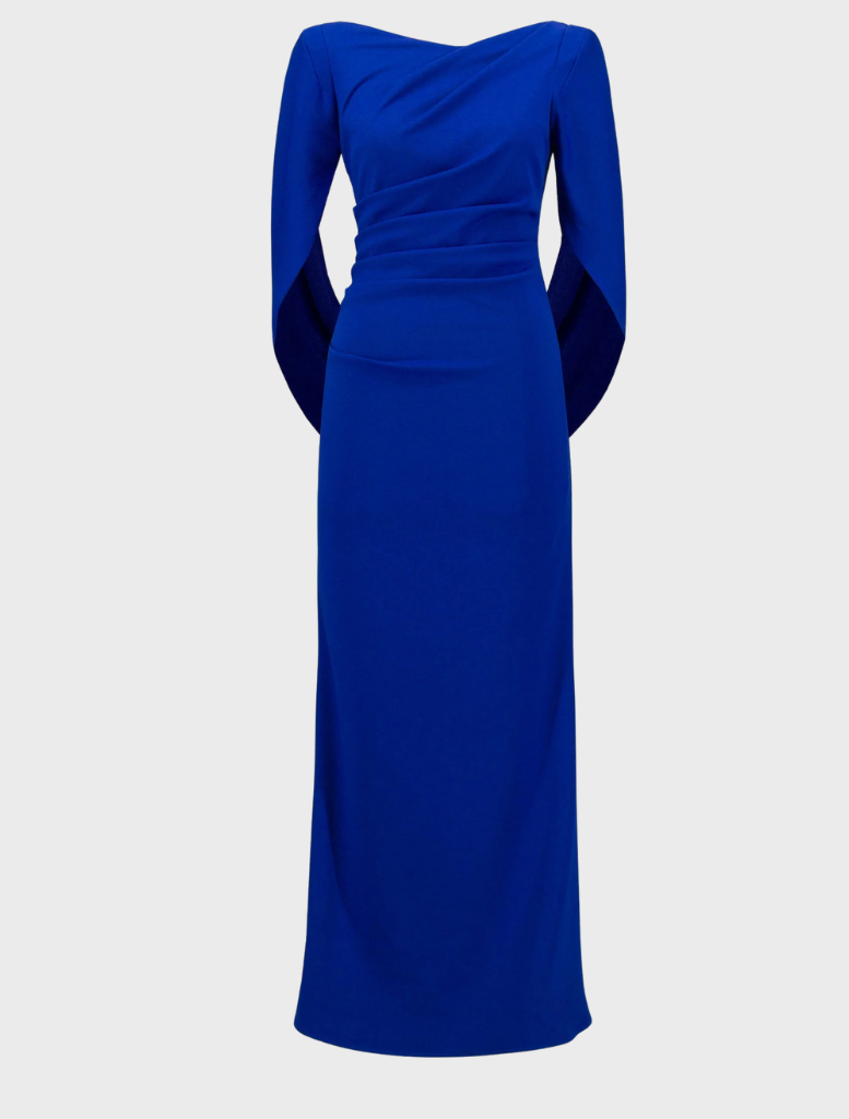 Scuba Crepe Trumpet Gown - Royal Sapphire