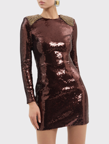 Glimmer Mini Dress - Chocolate