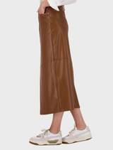 Imitation Leather Skirt - Whisky