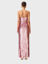 Alissa Sequin Strapless Gown - Pink