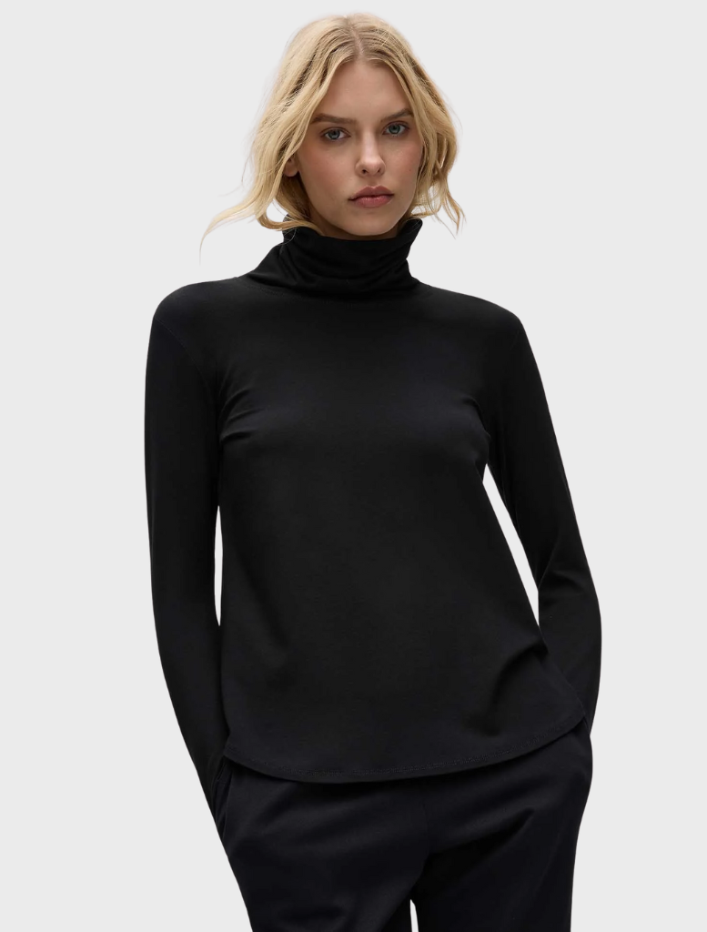 Turtle Neck Top - Black