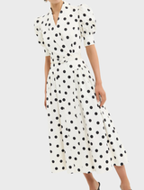 Maisie Midi Dress - Polka Dot Print