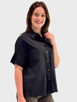 Stud Shell Shirt - Black