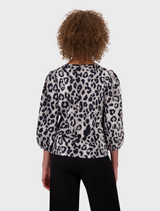 Sweatshirt With Leopard Print - Greige Pattern
