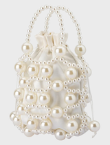 Sammy Beaded Cage Bag - Pearl