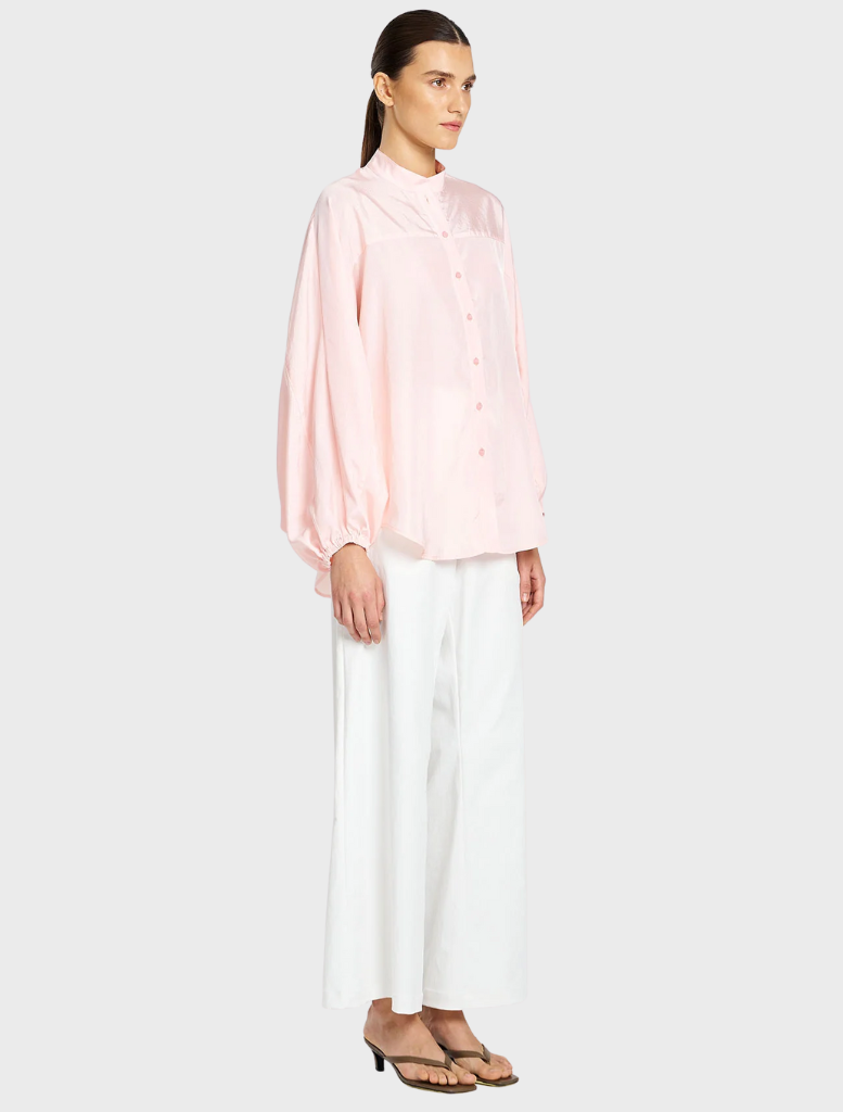 Tumbled Taffeta Billow Blouse - Fondant