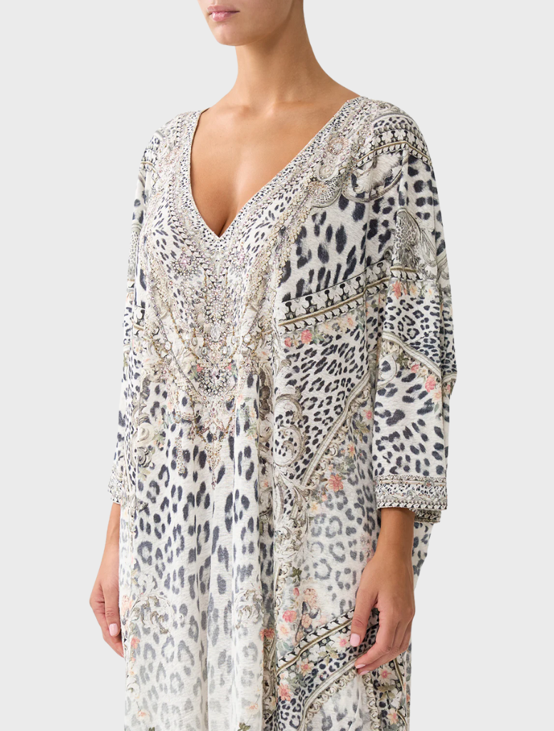 Jersey V Neck Batwing Kaftan - Marble Heaven