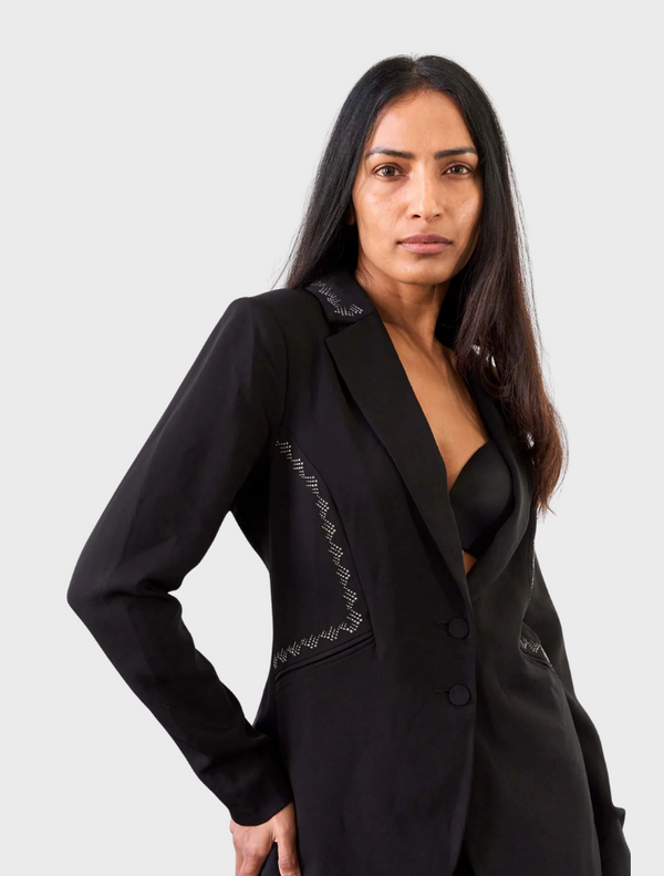 Elvira Viscose Stretch Crepe Blazer - Onyx