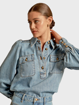 Resonate Top - Light Washed Denim