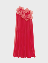 Jaclyn Draped Floor Length Dress - Scarlet