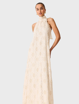 Vessia Halter Neck Maxi Dress - Cream