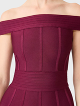 Elena Strapless Gown - Plum Red