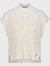 Stand-up Collar Knitwear - Almond