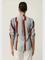 Calantha Cotton Silk Shirt - Iridescent Stripe