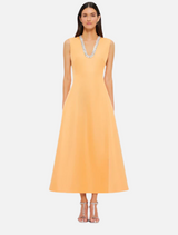Nicola Embellished Midi Dress - Ochre