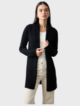 Pure Essentials Soft Roll Cardi - Jet Black
