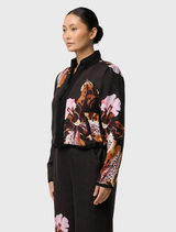 Delray Reversible Printed Linen Jacket - Sunset Orchid/Noir Orchid