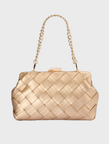 Quinn Woven Clutch - Gold