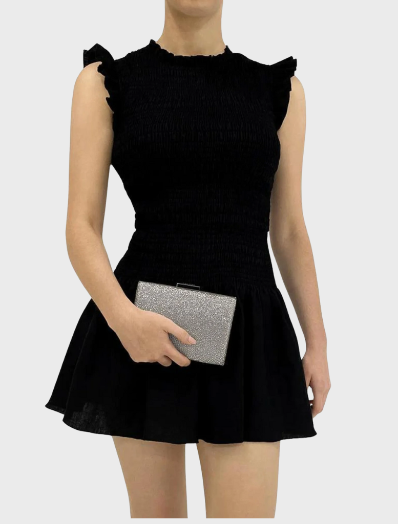 Gabby Metallic Hot Fix Clutch - Silver