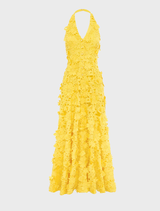 Juliette Lace Halterneck Maxi Dress - Sunshine