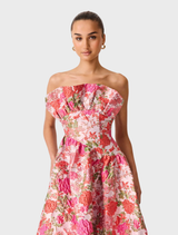 Floralie Strapless Gown - Pink Floral