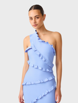 Floriana Asymmetric Gown - Brown