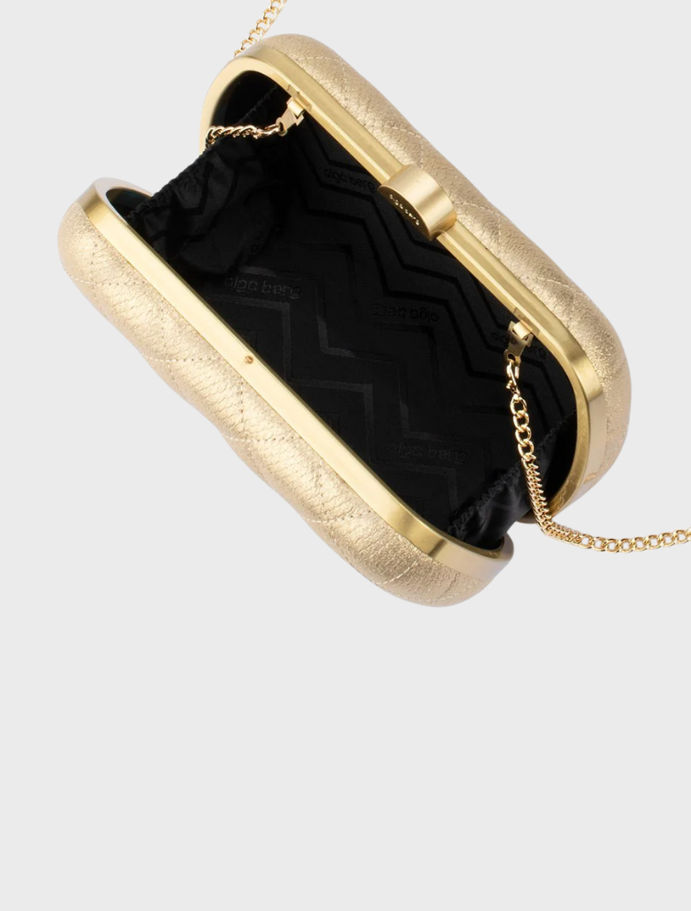 Zoey Quilted Clutch - Gold
