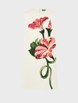 Yvonne Appliqué Floral Mini Dress - Vine Print in Snow