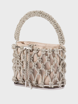 Amelia Crystal Cage Bag - Natural