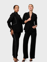 Elvira Viscose Stretch Crepe Pant - Onyx