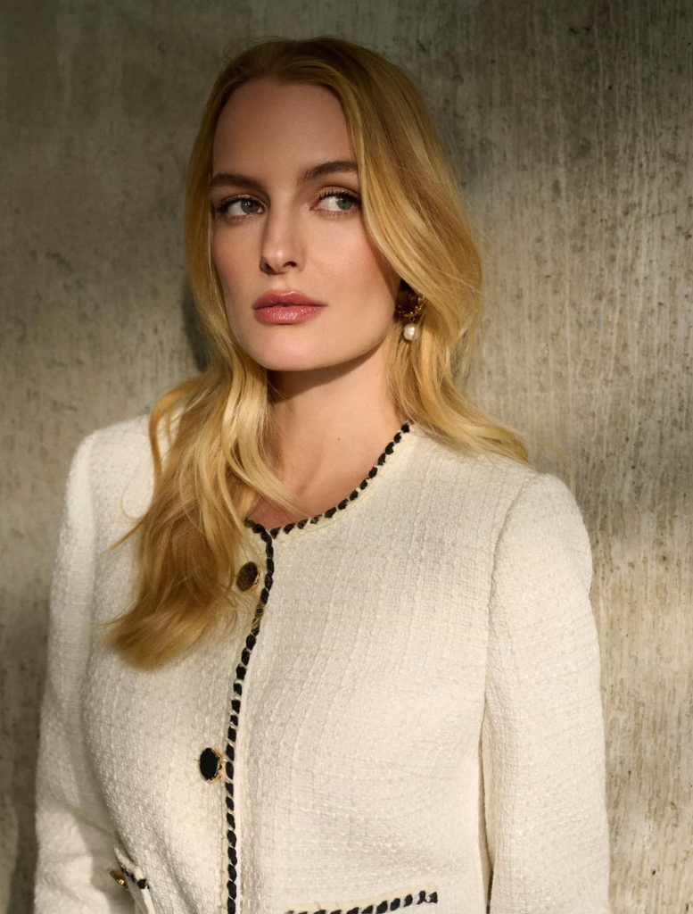 Bouclé Jacket - Winter White/Black