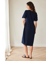 3 Tone Linen Dress - Blue