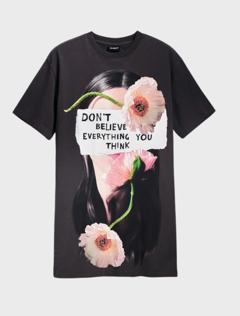 T-shirt Style Dress - Antracita