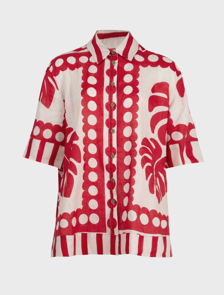 In The Know Top - Red/Natural