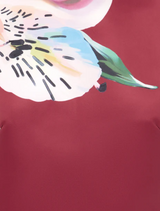 Indie Sleeve Top - Lily Print in Burgundy
