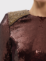Glimmer Mini Dress - Chocolate