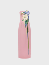 Rayna Embroidered Bustier Maxi Dress - Pastel Pink
