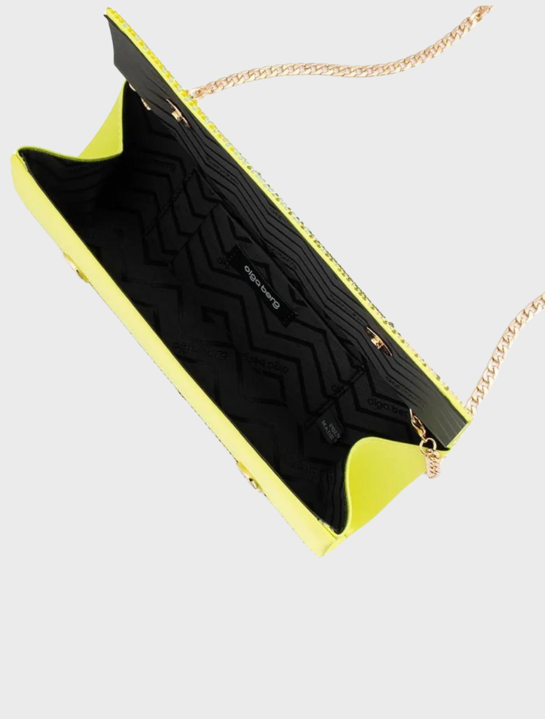 Camille Ombre Hotfix Clutch - Chartreuse