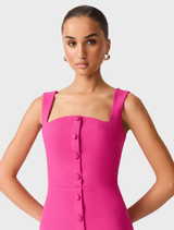 Elva Fitted Midi Dress - Magentapink