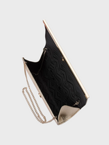 Maddie Metallic Embossed Foldover Clutch - Gold