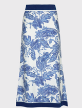 Bleu Print Skirt - Blue/White