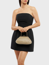 Mimi Ball Mesh Frame Bag - Gold
