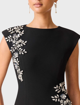 Veda Boatneck Sequin Gown - Black