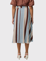 Iris Viscose Blend Skirt - Iridescent Stripe