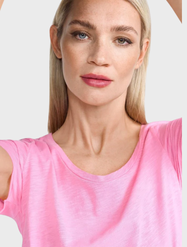 Airy cotton T-shirt - Bubblegum Pink