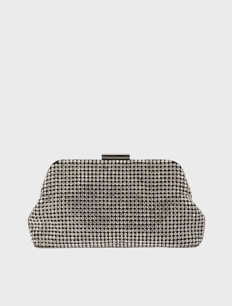 Jerry Crystal Vintage Clutch - Silver