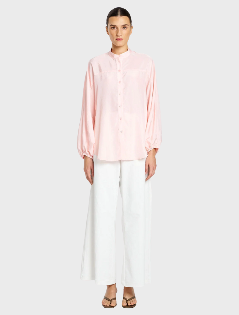 Tumbled Taffeta Billow Blouse - Fondant
